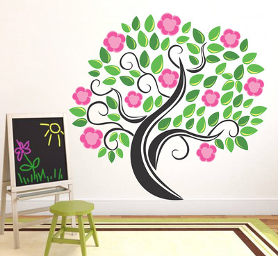 LANSTICK 96.52 cm TREE WITH LEAVES STICKER Self Adhesive Sticker(Pack of 1)
