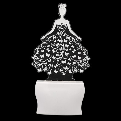 AFAST Dancing Girl 3D Illusion LED Night Lamp Night Lamp(10 cm, White)