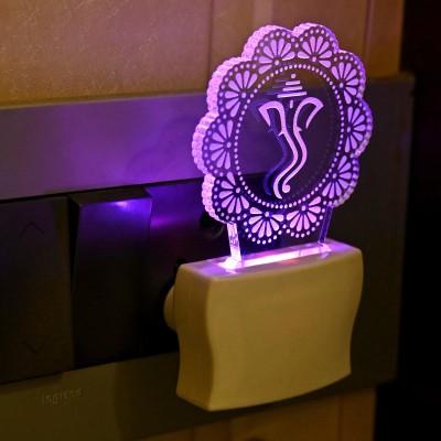 Somil 3D Illusion Beautiful Art Of Lord Ganesha LED Plug & Play Wall Lamp Night Lamp(10 cm, Multicolor)