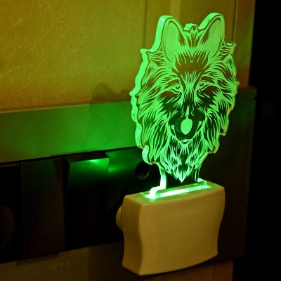 Somil 3D Illusion Daring Lion LED Plug & Play Wall Lamp Night Lamp(10 cm, Multicolor)
