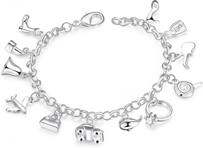 Divastri Metal Rhodium Charm Bracelet