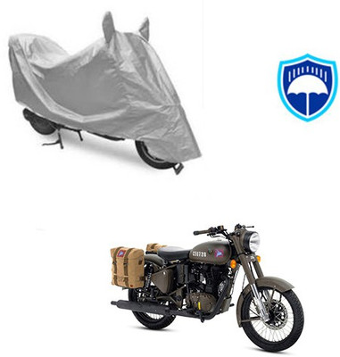 SRENTERPRISES Two Wheeler Cover for Royal Enfield(Classic 500, Silver)