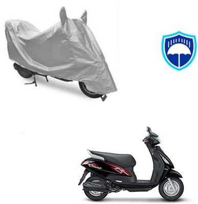 SRENTERPRISES Two Wheeler Cover for Suzuki(Swish, Silver)