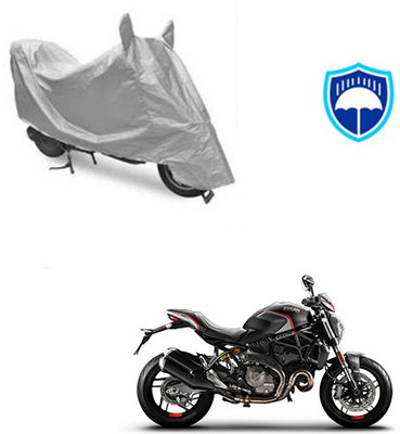 SRENTERPRISES Two Wheeler Cover for Ducati(Monster 82, Silver)