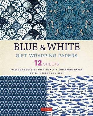 Blue & White Gift Wrapping Papers - 12 Sheets(English, Paperback, unknown)