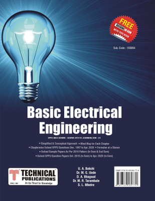 Basic Electrical Engineering for SPPU 19 Course (FE - I/II - Common - 103004)(Paperback, U. A. Bakshi, Dr. M. G. Unde, D. A. Bhagwat, Dr. M. R. Tarambale, S. L. Mhetre)