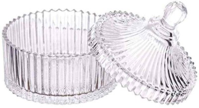 VINAR Glass Dessert Bowl(Pack of 1, White)