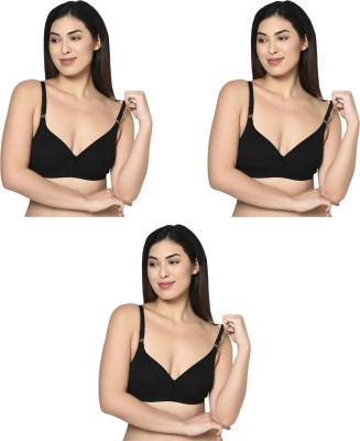 BodyCare Fashion Women Full Coverage Non Padded Bra(Black)