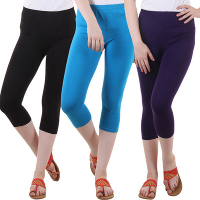 DIAZ Women Purple, Light Blue, Black Capri