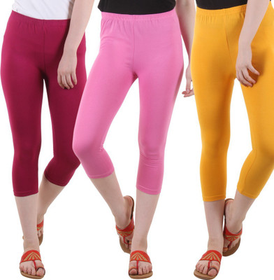 DIAZ Women Maroon, Pink, Yellow Capri