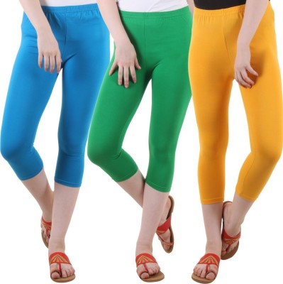 DIAZ Women Light Blue, Green, Yellow Capri