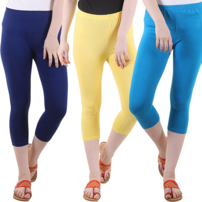 DIAZ Women Light Blue, Blue, Yellow Capri