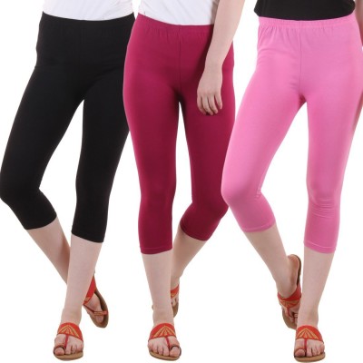 DIAZ Women Maroon, Black, Pink Capri