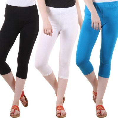 DIAZ Women Light Blue, White, Black Capri