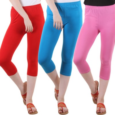 DIAZ Women Light Blue, Red, Pink Capri