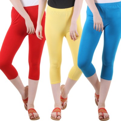 DIAZ Women Light Blue, Red, Yellow Capri