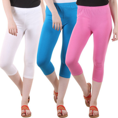DIAZ Women Light Blue, White, Pink Capri