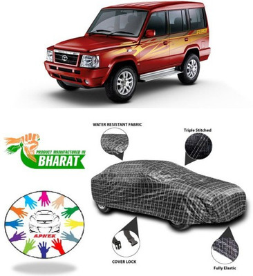 APNEK Car Cover For Tata Sumo (With Mirror Pockets)(Black, Silver)