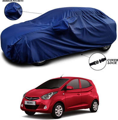 ANTHUB Car Cover For Hyundai Eon (With Mirror Pockets)(Blue)