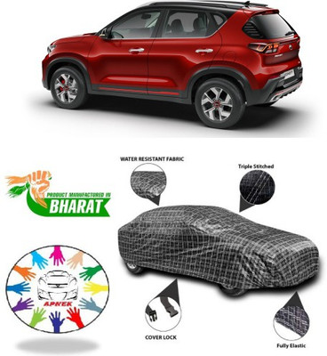 APNEK Car Cover For Kia Sonet (With Mirror Pockets)(Black, Silver, Grey)