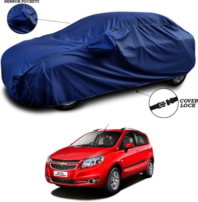 ANTHUB Car Cover For Chevrolet Sail Hatchback (With Mirror Pockets)(Blue)