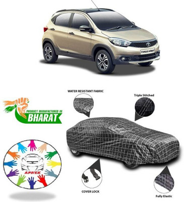APNEK Car Cover For Tata Tiago (With Mirror Pockets)(Black, Silver, Grey)