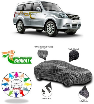 NUMBOR ONE Car Cover For Tata Sumo Grande (With Mirror Pockets)(Black, Silver, Grey)