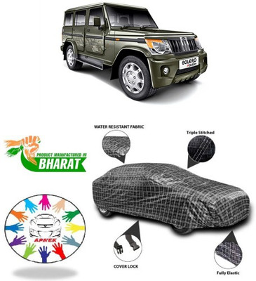 APNEK Car Cover For Mahindra Bolero (With Mirror Pockets)(Black, Silver, Grey)