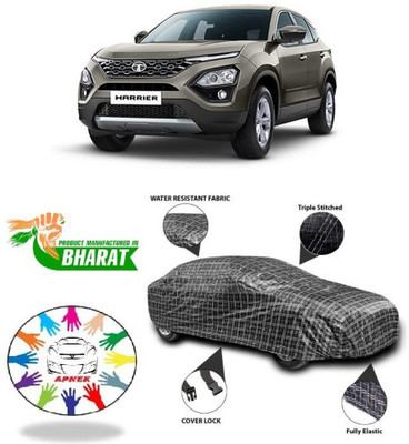 APNEK Car Cover For Tata Harrier (With Mirror Pockets)(Black, Silver, Grey)