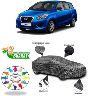 APNEK Car Cover For Nissan Go+ (Without Mirror Pockets)(Black, Silver)