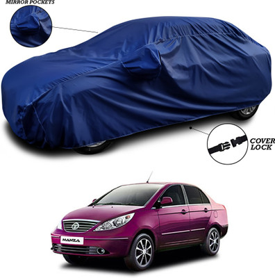 ANTHUB Car Cover For Tata Manza (With Mirror Pockets)(Blue)