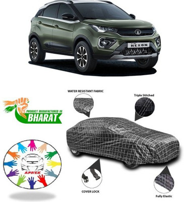 APNEK Car Cover For Tata Nexon (With Mirror Pockets)(Black, Grey)