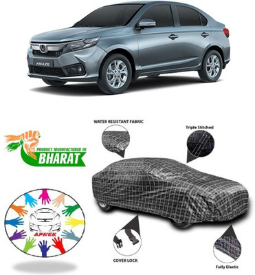 APNEK Car Cover For Honda Amaze (With Mirror Pockets)(Black, Silver, Grey)