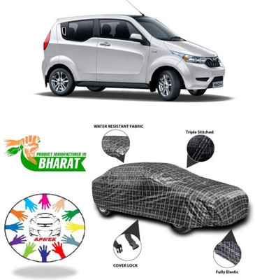 APNEK Car Cover For Mahindra eKUV100 (With Mirror Pockets)(Black, Silver)