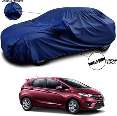 ANTHUB Car Cover For Honda Jazz (With Mirror Pockets)(Blue)