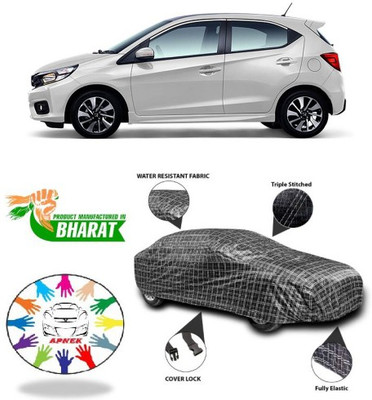 APNEK Car Cover For Honda Brio (With Mirror Pockets)(Black, Silver, Grey)