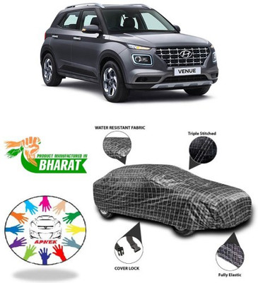 APNEK Car Cover For Hyundai Venue (With Mirror Pockets)(Black, Silver, Grey)