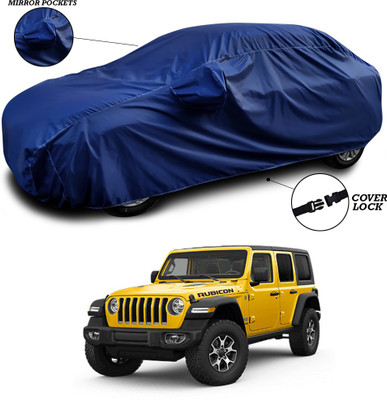 ANTHUB Car Cover For Jeep Wrangler (With Mirror Pockets)(Blue)