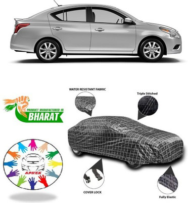 APNEK Car Cover For Nissan Sunny (With Mirror Pockets)(Black, Silver, Grey)