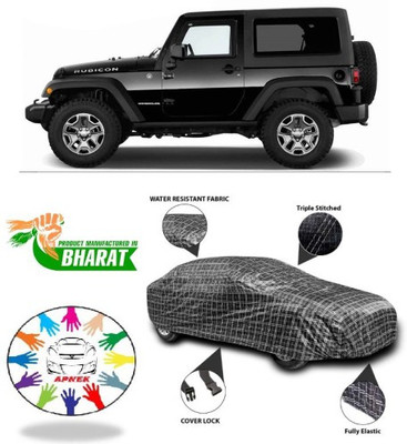 APNEK Car Cover For Mahindra Thar (With Mirror Pockets)(Black, Silver, Grey)
