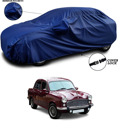 ANTHUB Car Cover For HM Ambassador MPFi (With Mirror Pockets)(Blue)