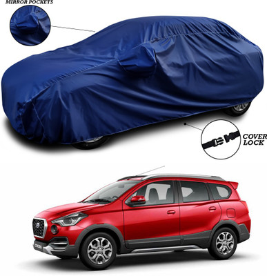 ANTHUB Car Cover For Datsun Go+ (With Mirror Pockets)(Blue)