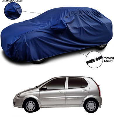 SEBONGO Car Cover For Tata Indica V2 (With Mirror Pockets)(Blue)