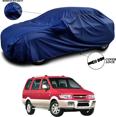 SEBONGO Car Cover For Chevrolet Tavera (With Mirror Pockets)(Blue)
