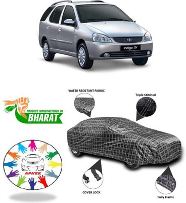 APNEK Car Cover For Tata Indigo CS (With Mirror Pockets)(Black, Silver, Grey)