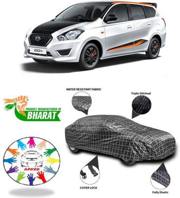 APNEK Car Cover For Datsun Go+ (With Mirror Pockets)(Black, Silver)