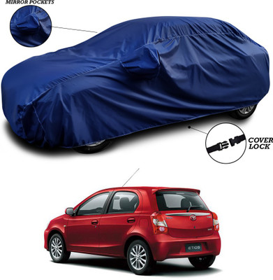 ANTHUB Car Cover For Toyota Etios Liva (With Mirror Pockets)(Blue)