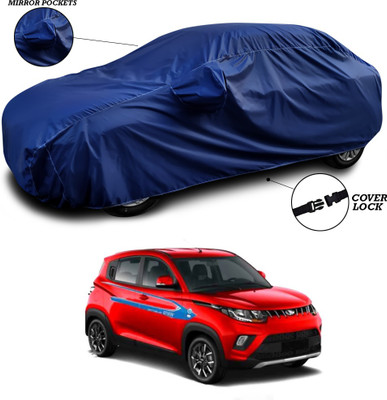 SEBONGO Car Cover For Mahindra e-Verito (With Mirror Pockets)(Blue)