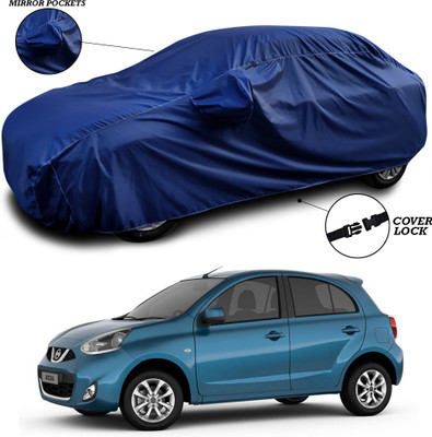 ANTHUB Car Cover For Nissan Micra (With Mirror Pockets)(Blue)