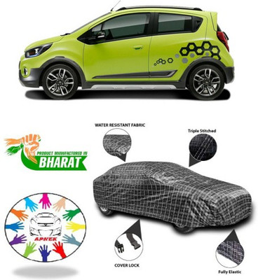 APNEK Car Cover For Chevrolet Beat (With Mirror Pockets)(Black, White)